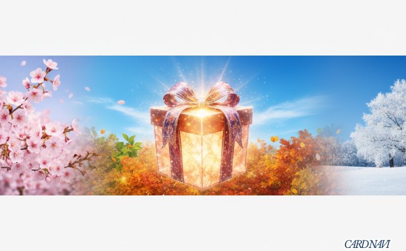 UCプラチナカードのシーズナルギフトを象徴する豪華なギフトボックス