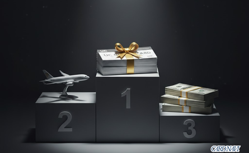 UCプラチナカードのポイント交換先ランキング（1位UCギフトカード、2位マイル、3位充当）