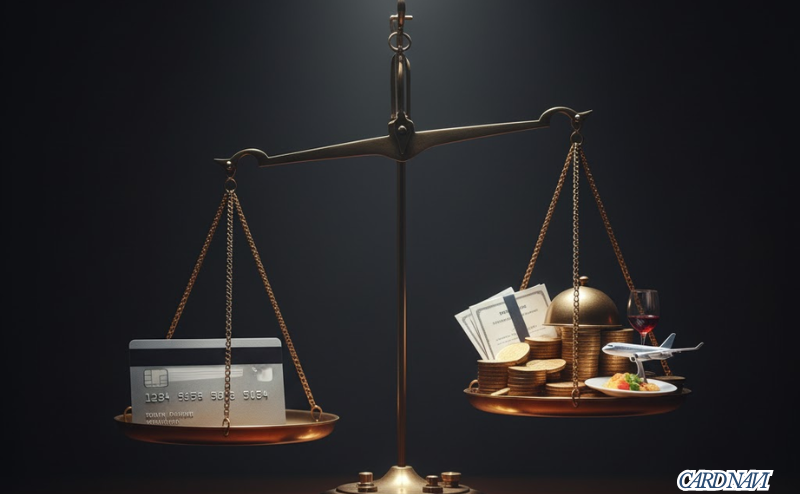 UCプラチナカードの年会費と獲得できる特典価値を比較する天秤のイメージ