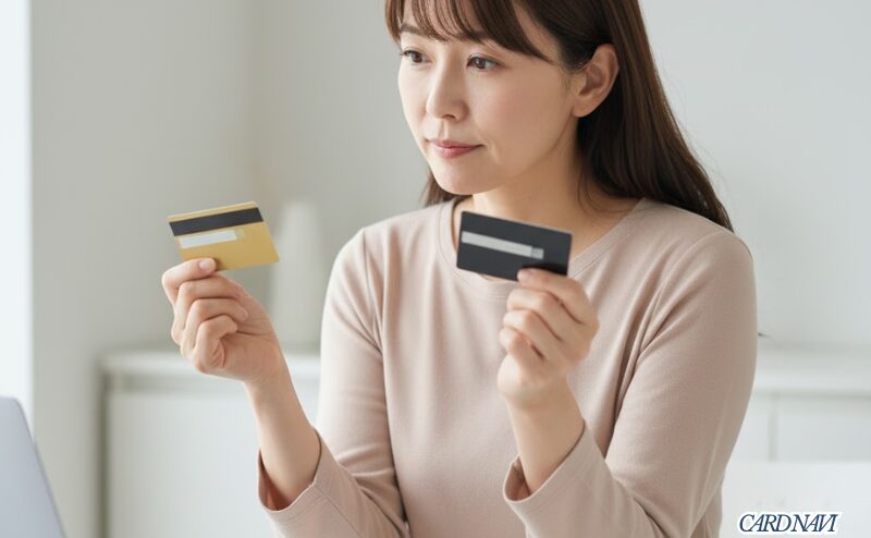 ゴールドカードとプラチナカードを比較し、年会費の元が取れるか悩む堅実派の女性
