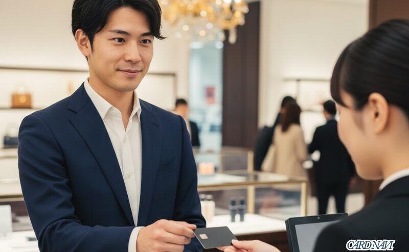 UCプラチナカードを会計時に提示するステータスを気にする男性